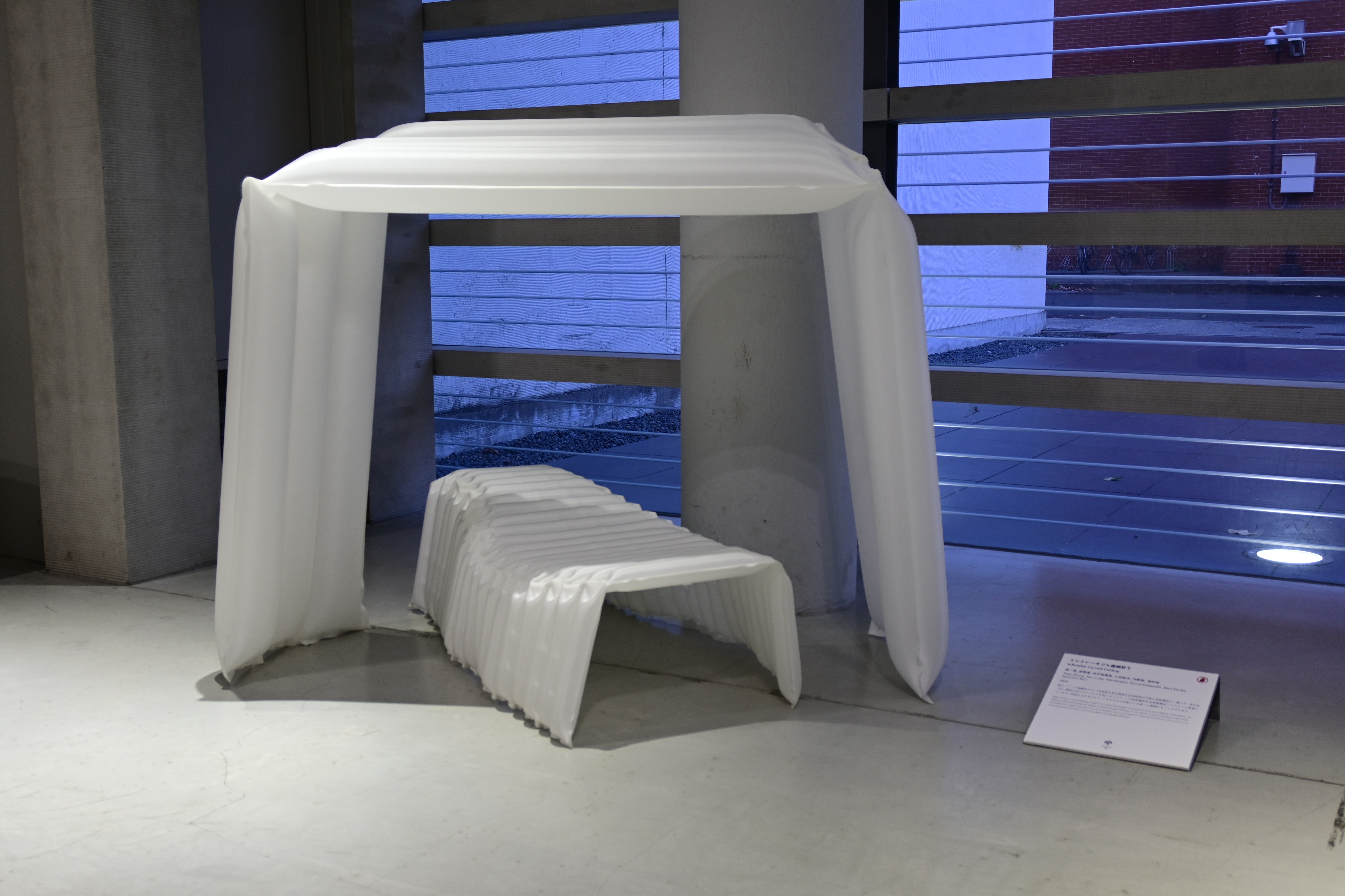Co-research on lightweight deployable pneumatic structures (1/2 and 1/6 scale models)